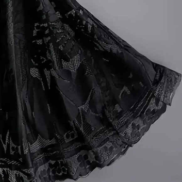 NEW! ELEGANT Lace A LINE FLOWY SKIRT SZ L - Picture 5 of 7